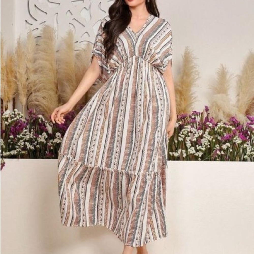 SHEIN Multicolor Striped Maxi Dress